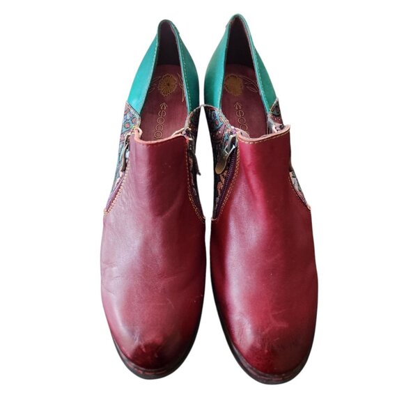 Socofy Retro Handmade Leather Side Zip Ankle Boho Boots Women's Size US 11 - Picture 1 of 15